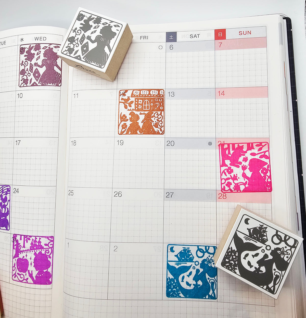 Sanby x Avec Amour - Grimm's Fairy Tales Silhouette Stamps - Alice in Wonderland
