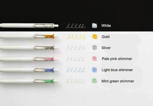 Uni-Ball One - Creative Color Collection (Metallic and Shimmer Inks) - Limited Edition Gel Pens Set of 3