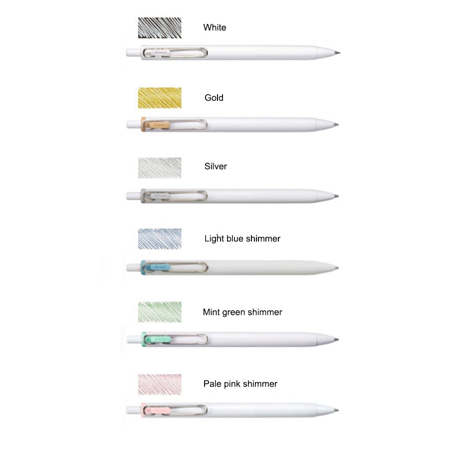 Uni-Ball One - Creative Color Collection (Metallic and Shimmer Inks) - Limited Edition Gel Pens Set of 3