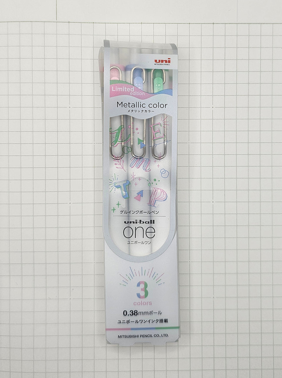 Uni-Ball One - Creative Color Collection (Metallic and Shimmer Inks) - Limited Edition Gel Pens Set of 3
