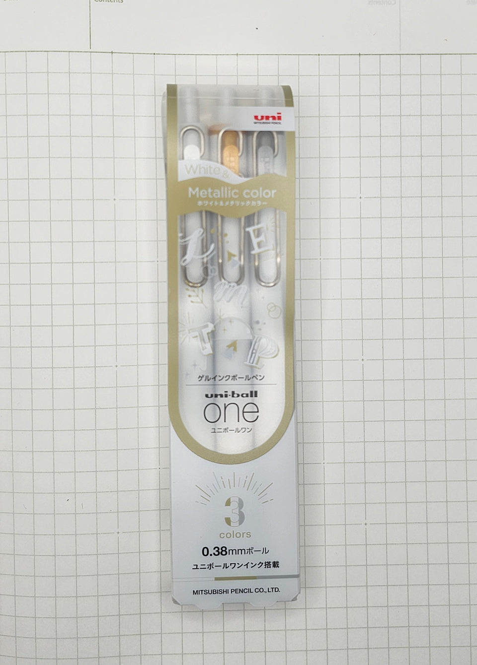 Uni-Ball One - Creative Color Collection (Metallic and Shimmer Inks) - Limited Edition Gel Pens Set of 3