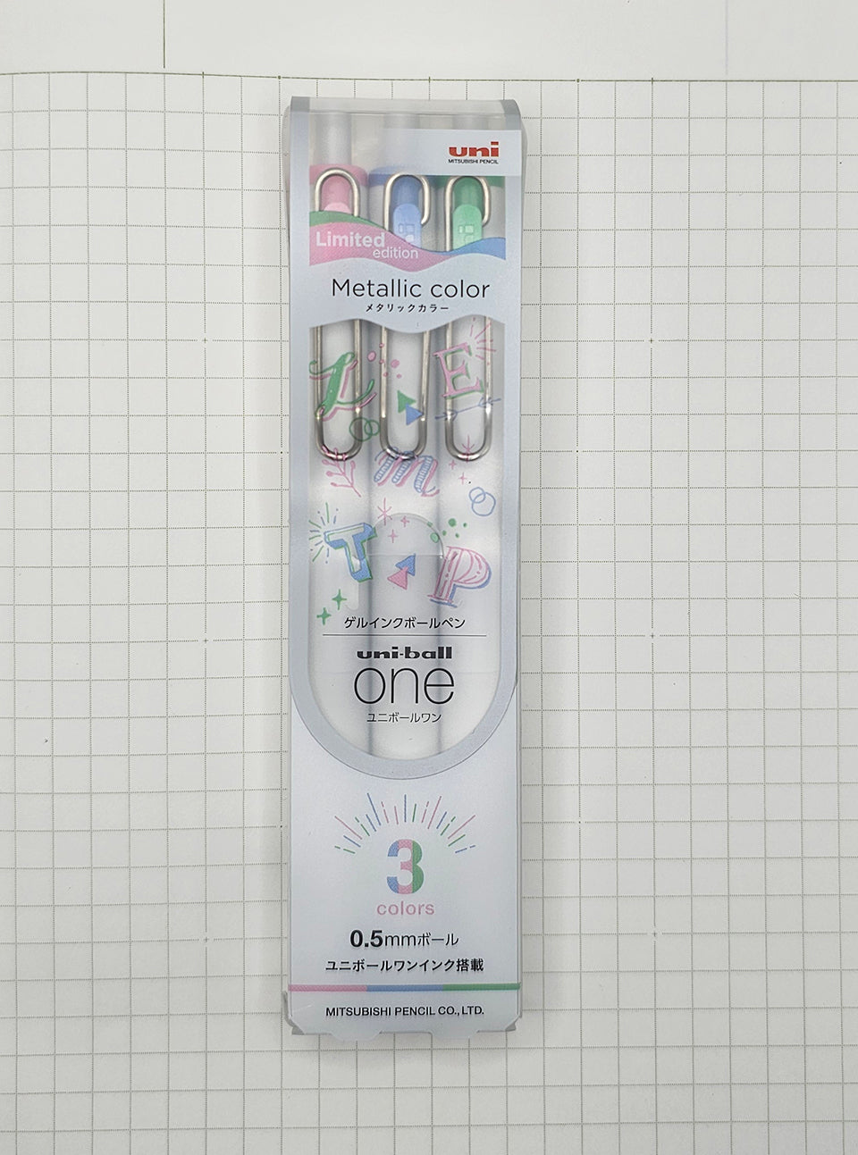 Uni-Ball One - Creative Color Collection (Metallic and Shimmer Inks) - Limited Edition Gel Pens Set of 3
