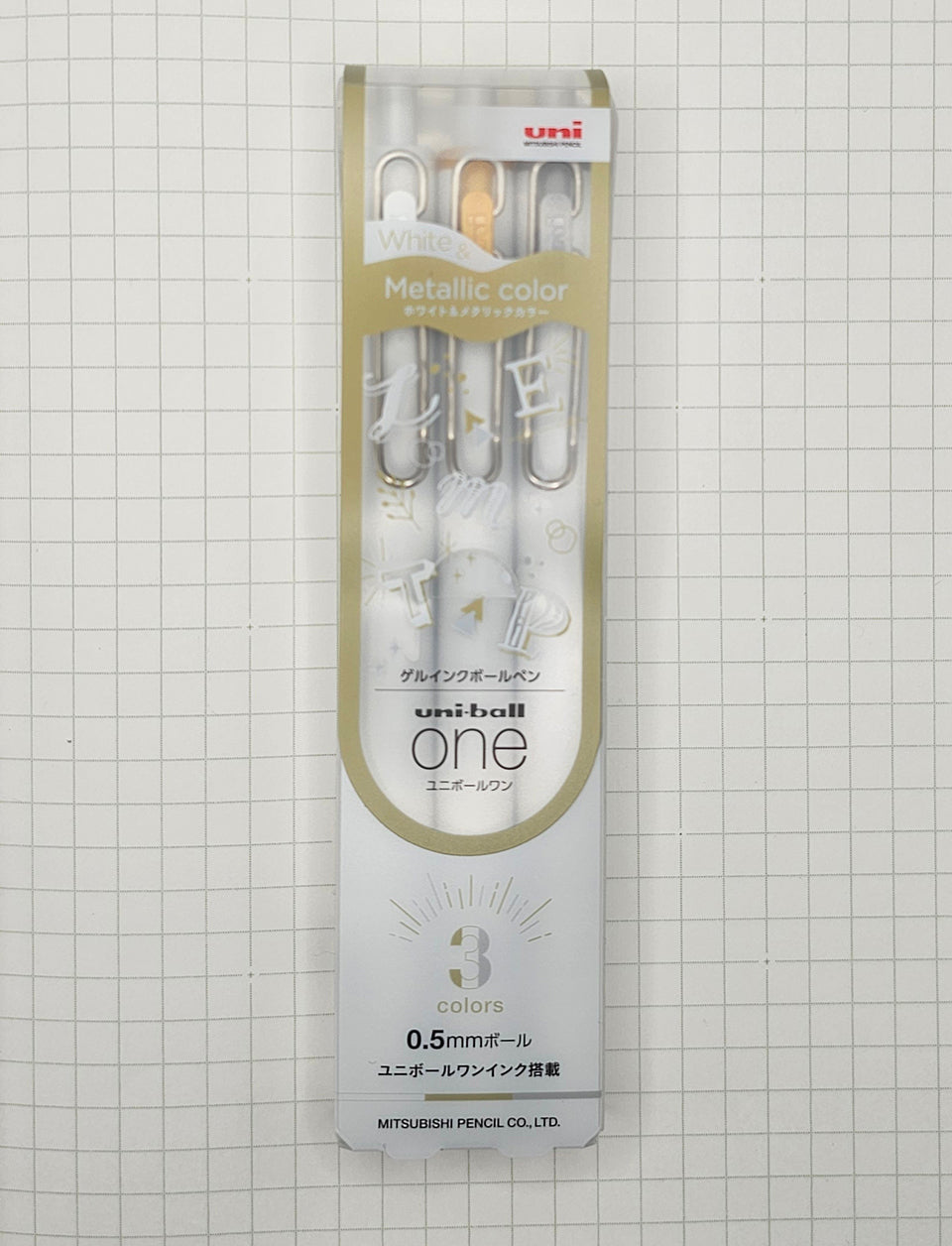 Uni-Ball One - Creative Color Collection (Metallic and Shimmer Inks) - Limited Edition Gel Pens Set of 3