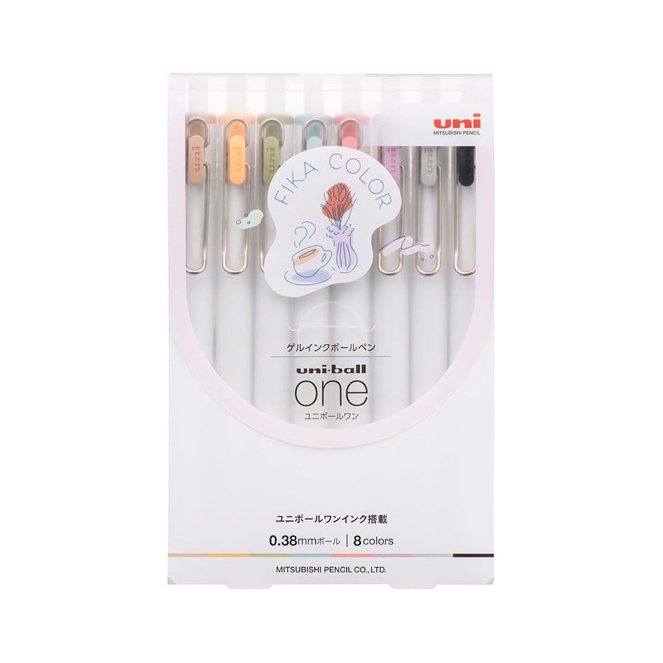Uni-Ball One - Fika Color Edition - Limited Edition Gel Pens - .38 Set of Eight