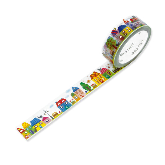 World Craft - Foil-Stamped Washi Tape - Daylight (Houses)