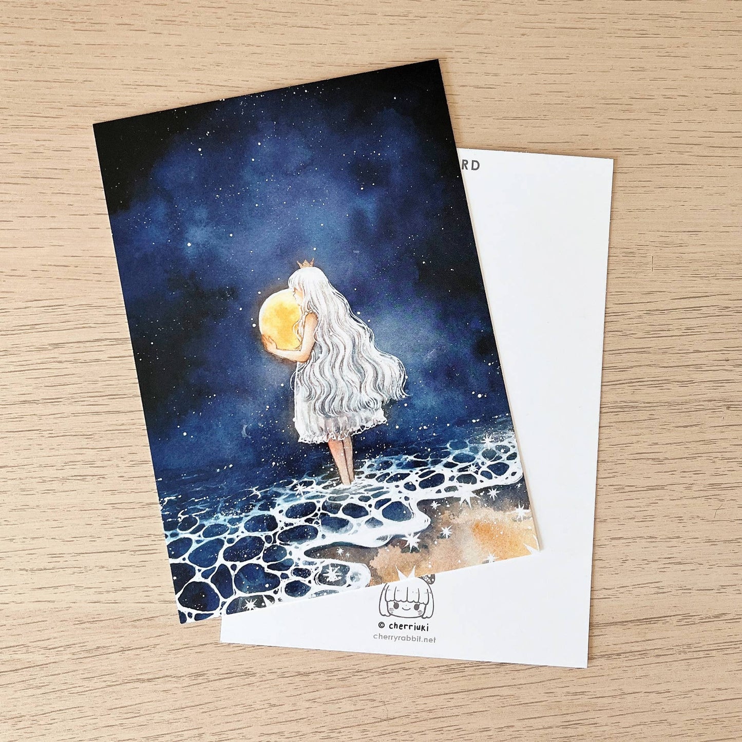 Cherry Rabbit - Postcard - Starry Night - Dear Moon