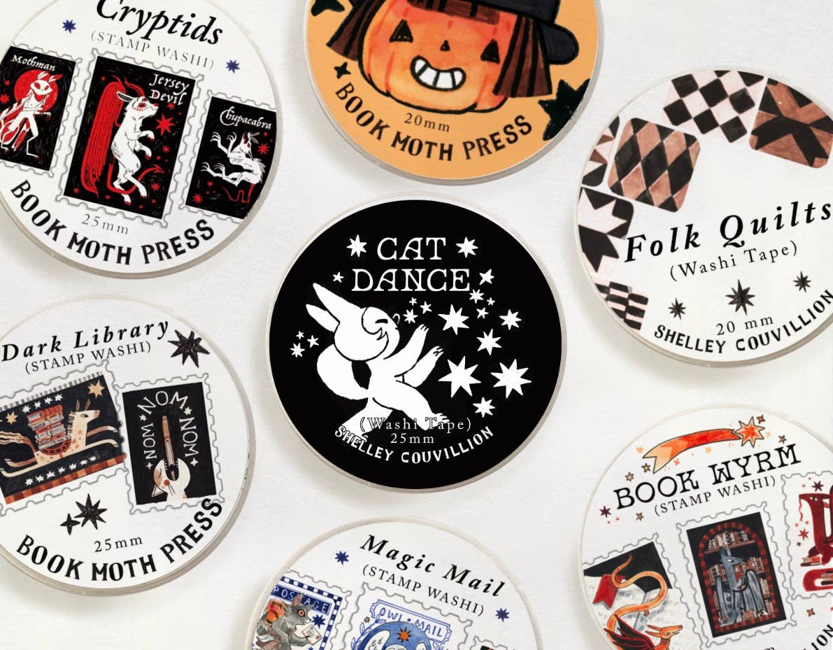 Book Moth Press - Washi Tape - Cat Dance and Stars