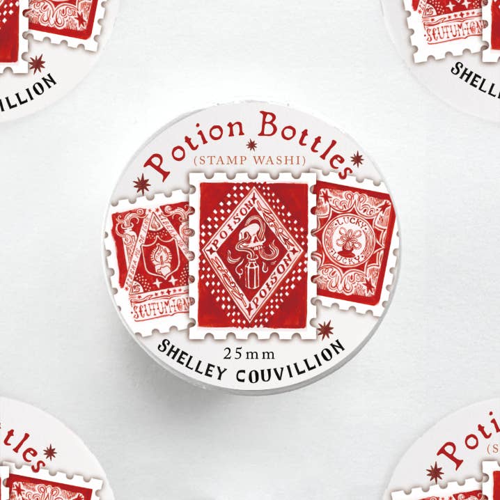 Book Moth Press - Stamp Washi Tape - Potion Bottles