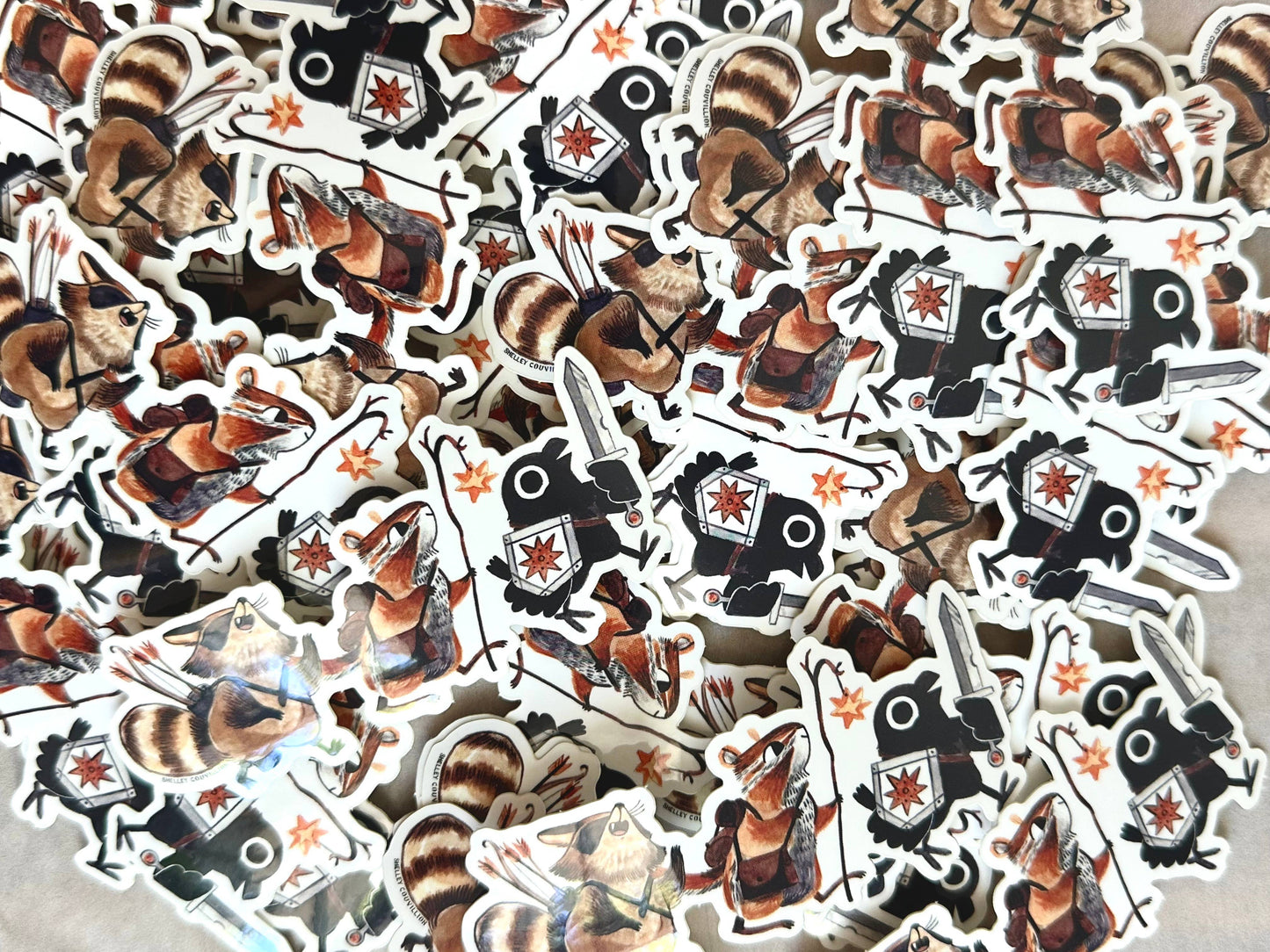 Book Moth Press - Sticker - Adventuring party - Raccoon and Crow
