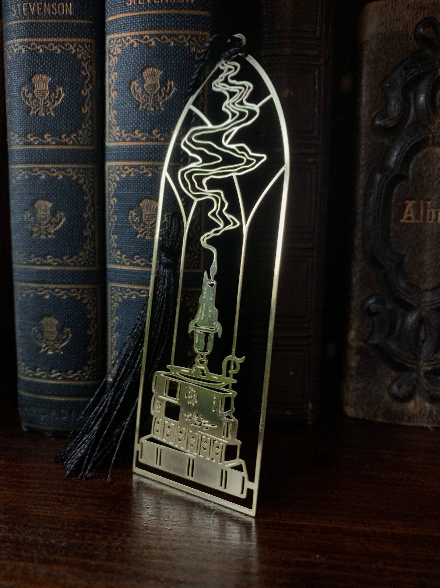 The Creeping Moon - Metal Bookmark - Cathedral Candlestick