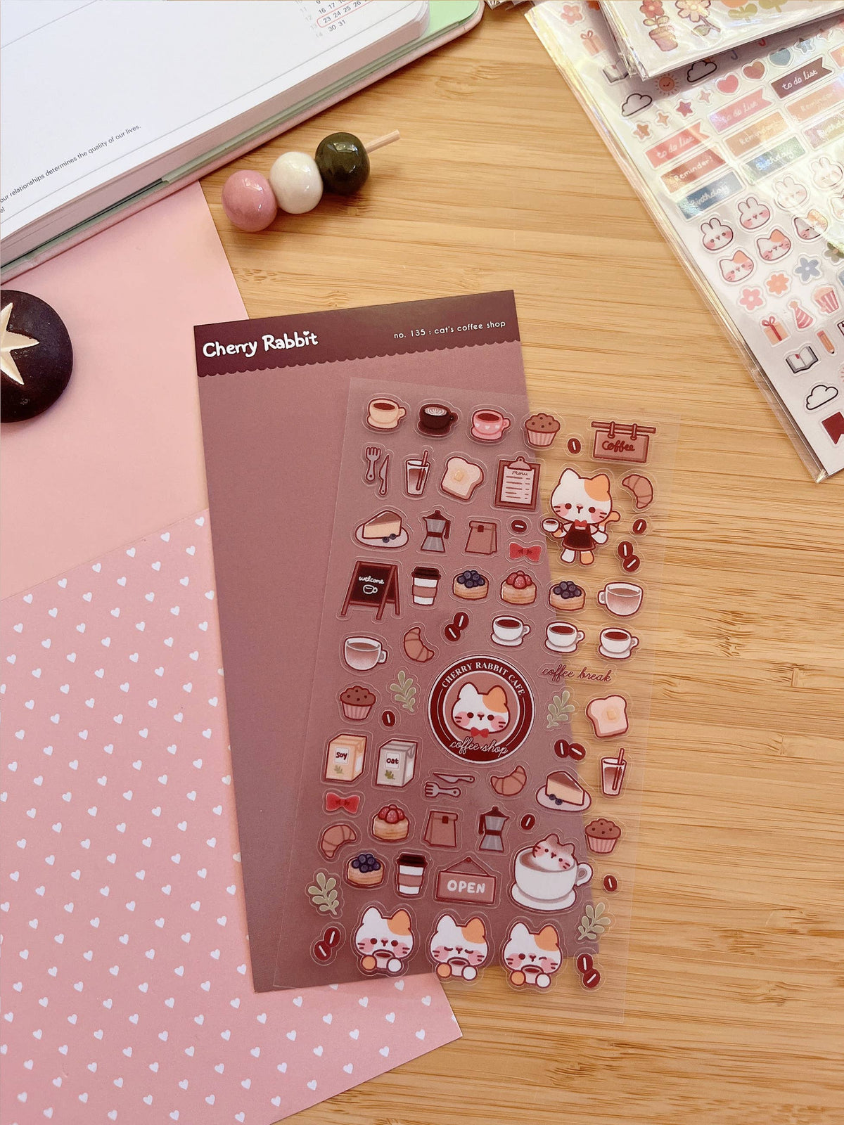 Cherry Rabbit - Sticker Sheet - Cat's Coffee Shop