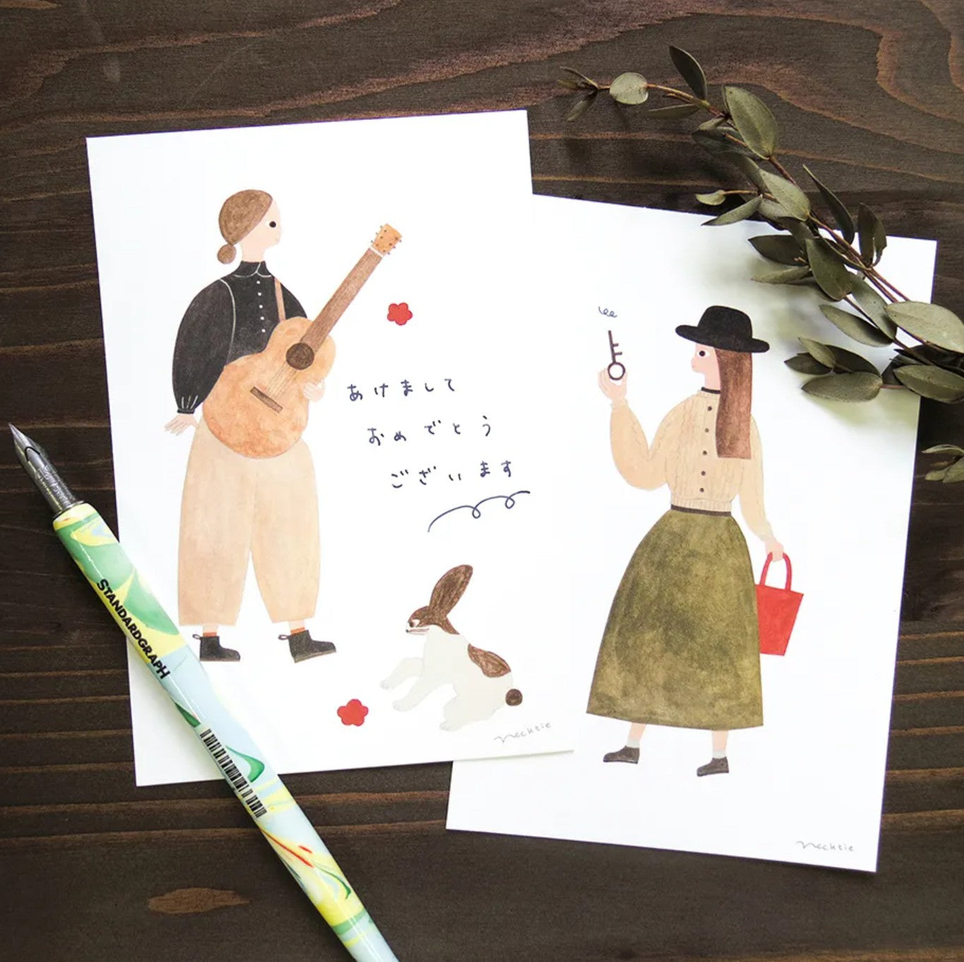 Cozyca - Postcard Book - Necktie - Rabbit Guitar