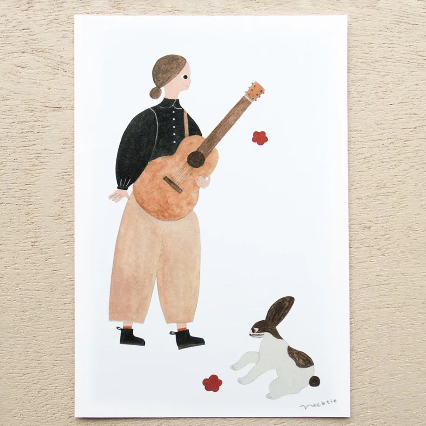 Cozyca - Postcard Book - Necktie - Rabbit Guitar