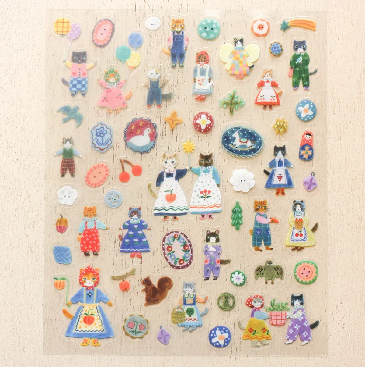 Cozyca - Aiko Fukawa - Cats and Buttons Stickers