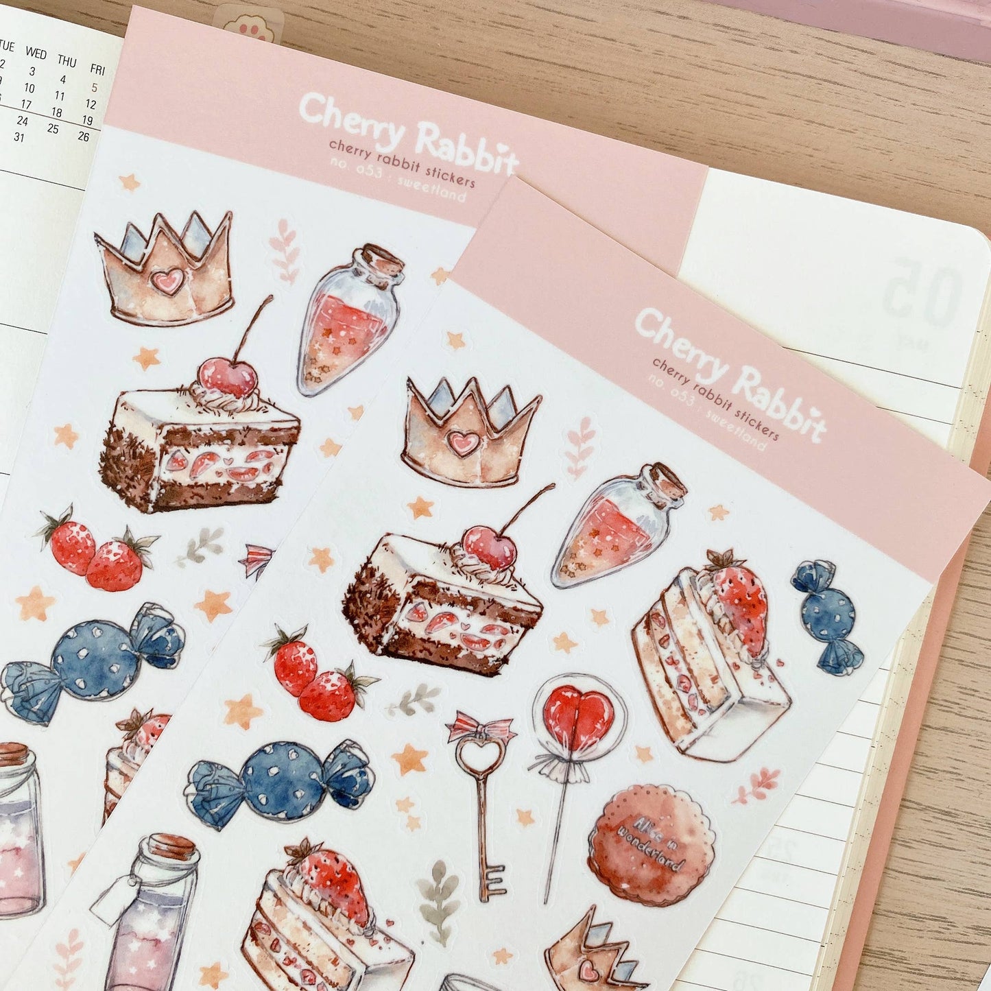 Cherry Rabbit - Sweetland Sticker Sheet no.053