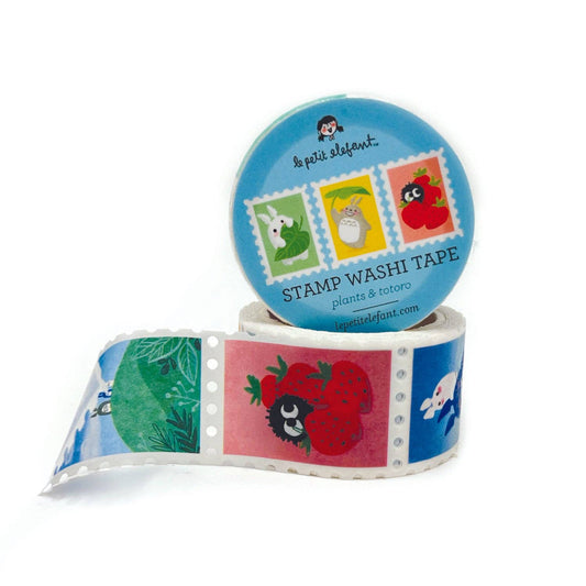 Le Petit Elefant - Stamp Washi Tape - Plants and Totoro