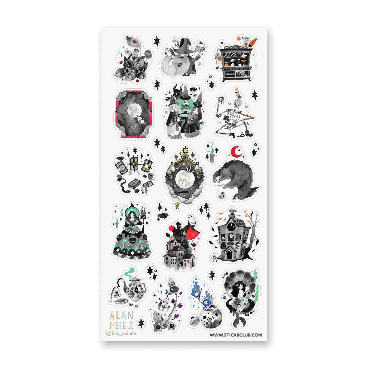 STICKII - Sticker sheet - Alan Melele / lelemelele - Moonlit Magic