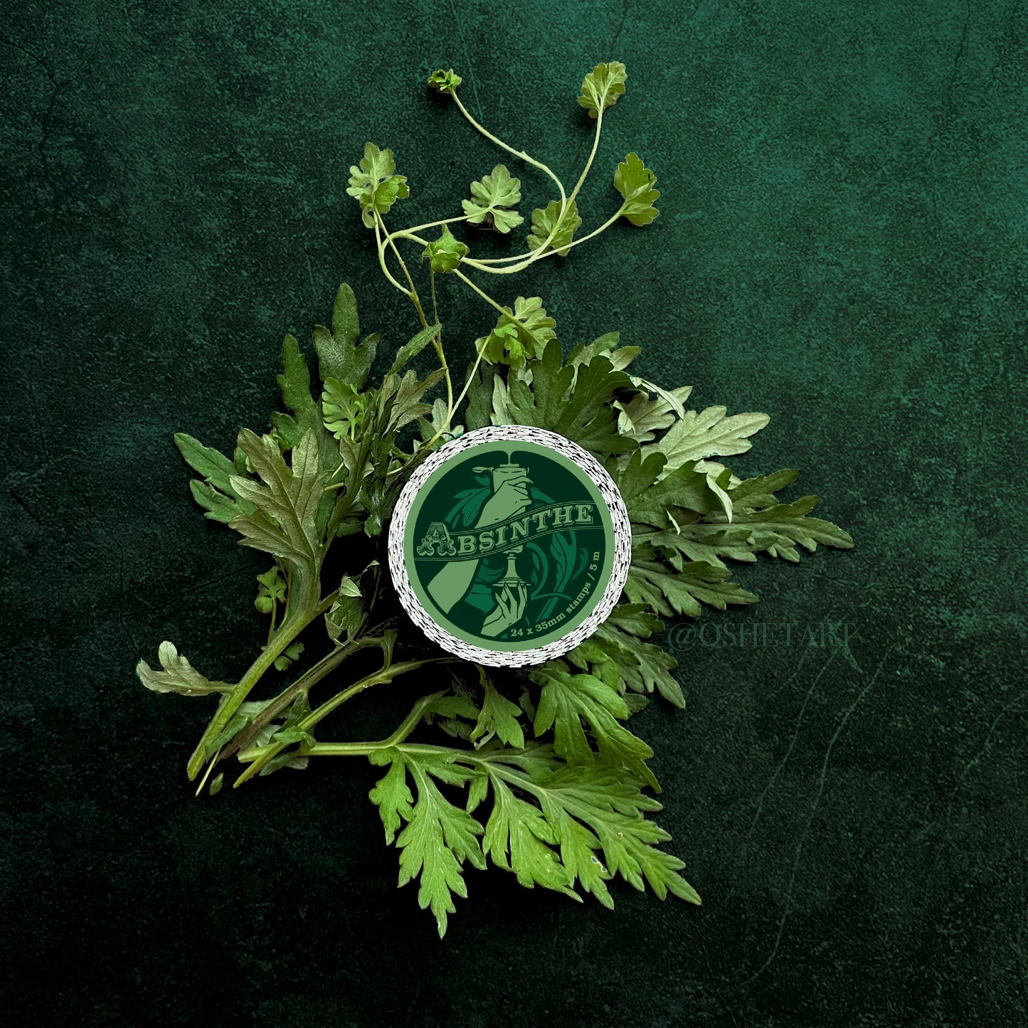 OSHETART - Stamp Washi Tape - Absinthe - Gold Foil