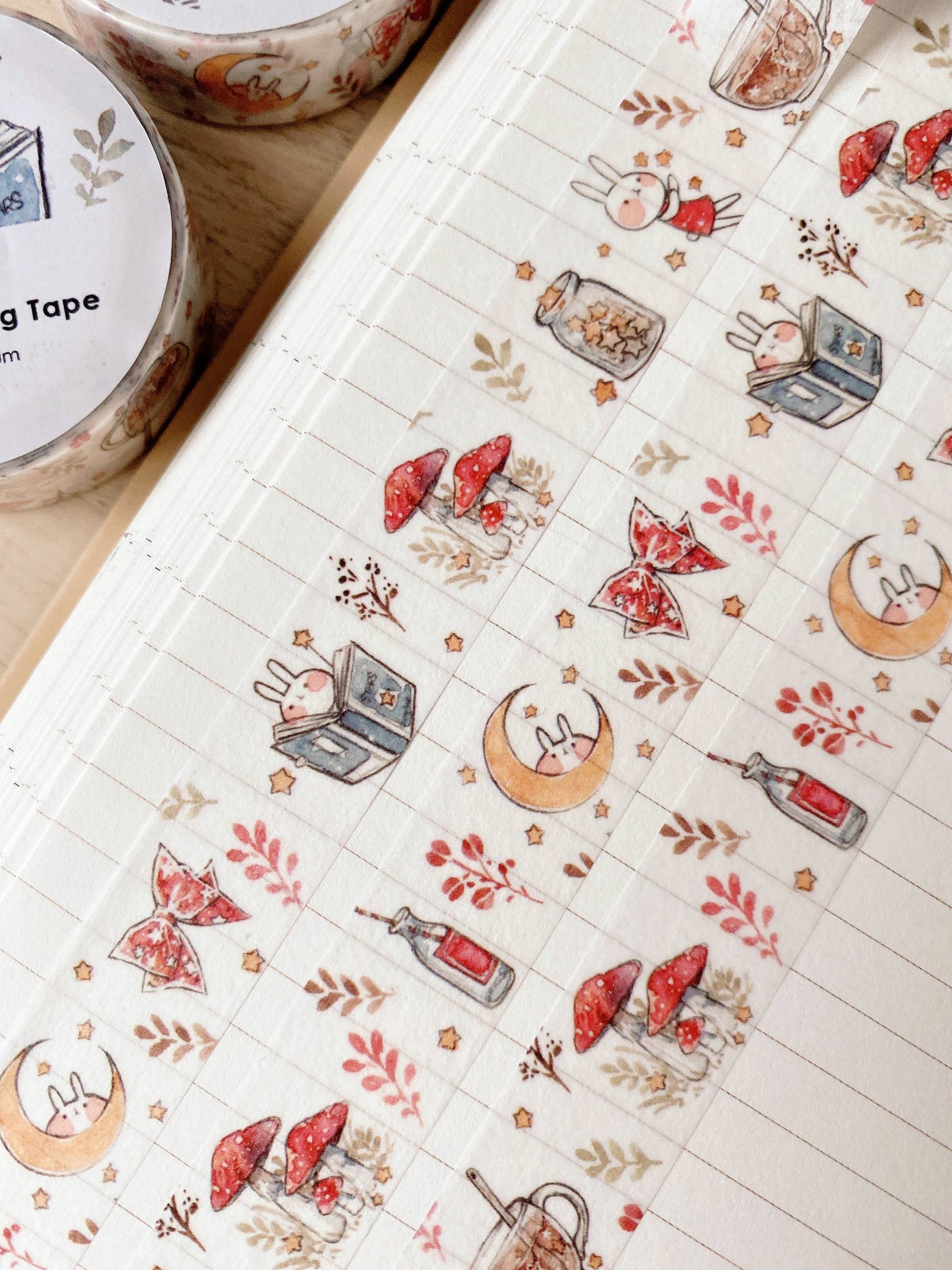 Cherry Rabbit - Mushroom & Rabbit Washi Tape