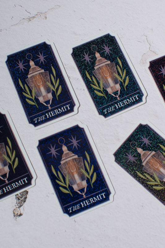 Lantern Print Co. - Holographic Sticker - Hermit Tarot Card