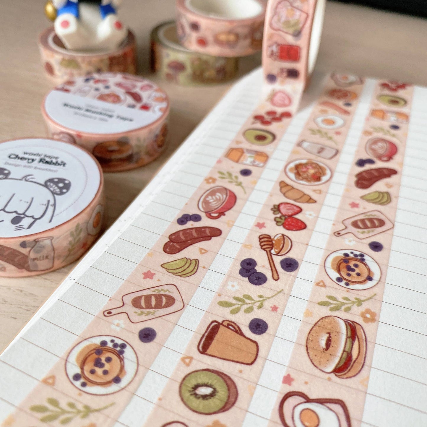 Cherry Rabbit - Breakfast Washi Tape