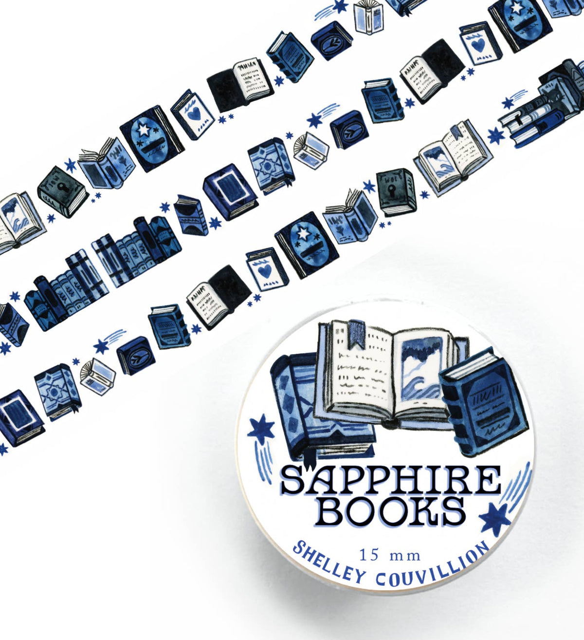 Book Moth Press - Washi Tape - Sapphire Books