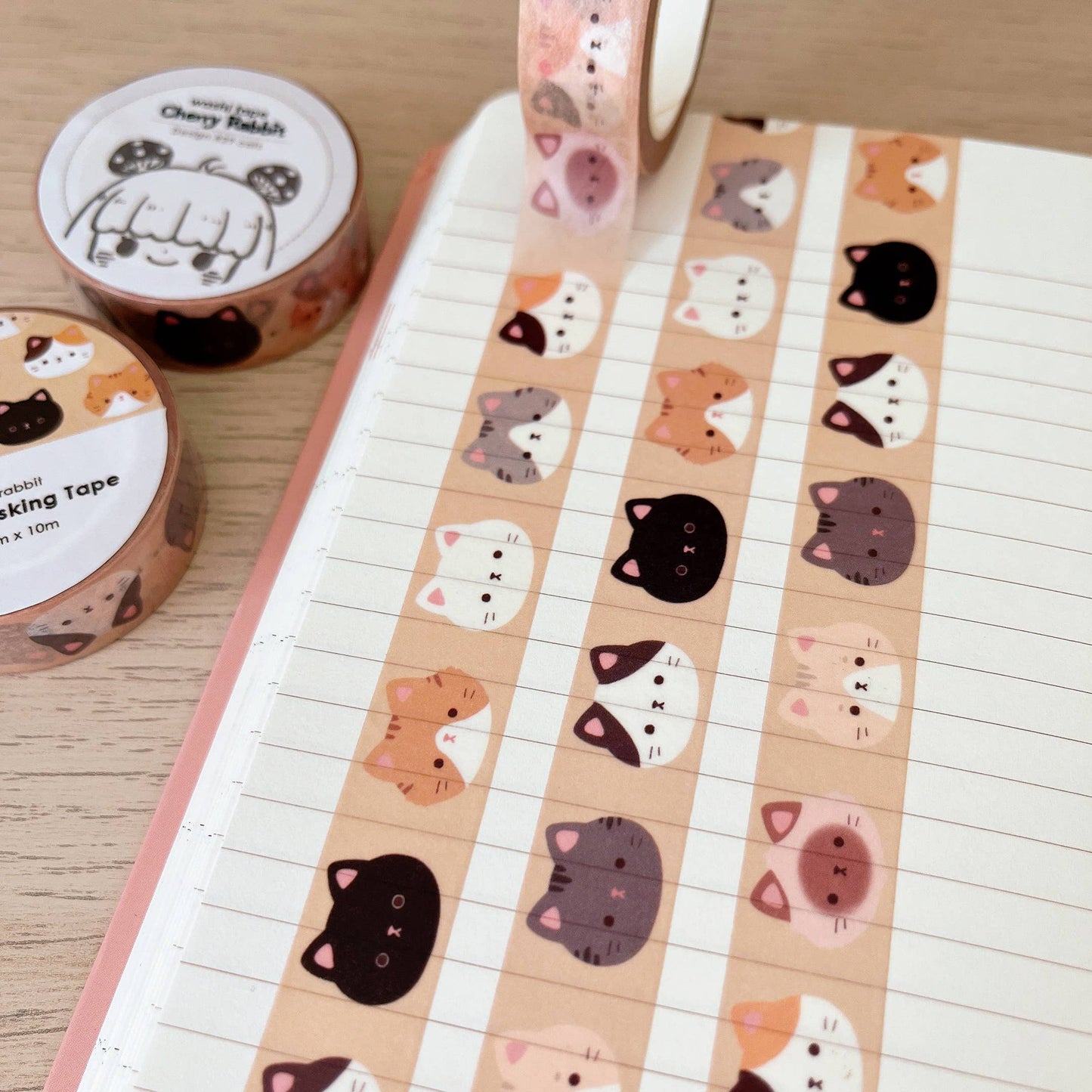 Cherry Rabbit - Cat Heads Washi Tape