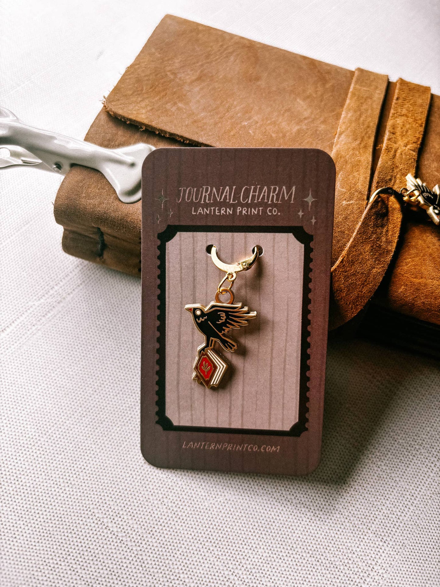Lantern Print Co. - Enamel Journal Charm - The Book Thief (Crow)
