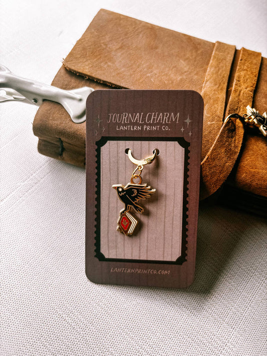 Lantern Print Co. - Enamel Journal Charm - The Book Thief (Crow)