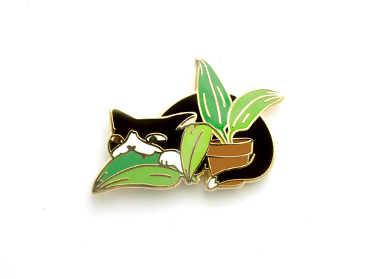 Shoal - Enamel Pin - Loki Cat - Plant Menace