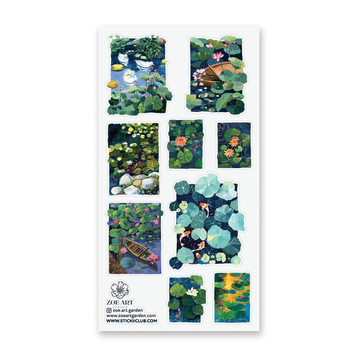 STICKII - Sticker sheet - Zoe Art Garden - Pond Hopping