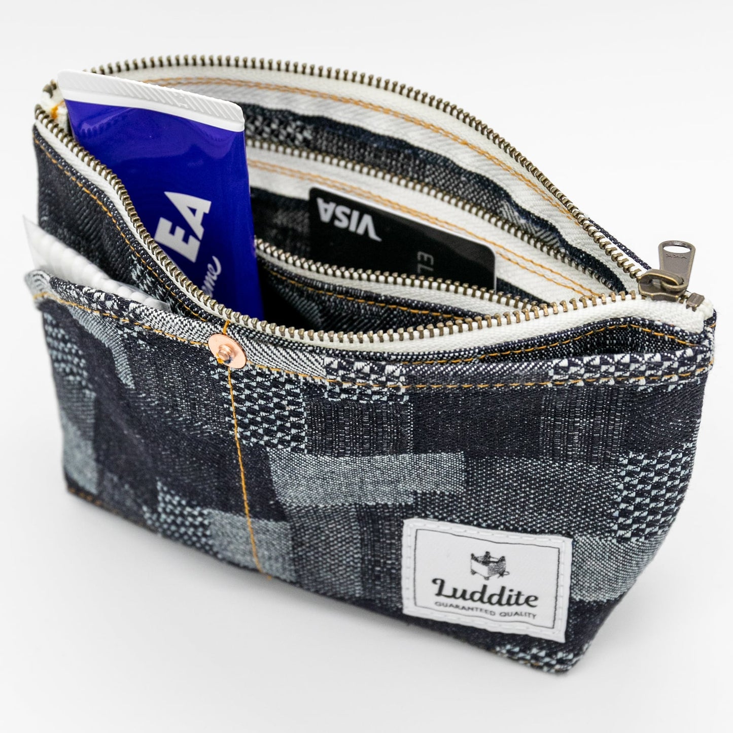 Luddite - Denim Boat Pouch S - Patchwork