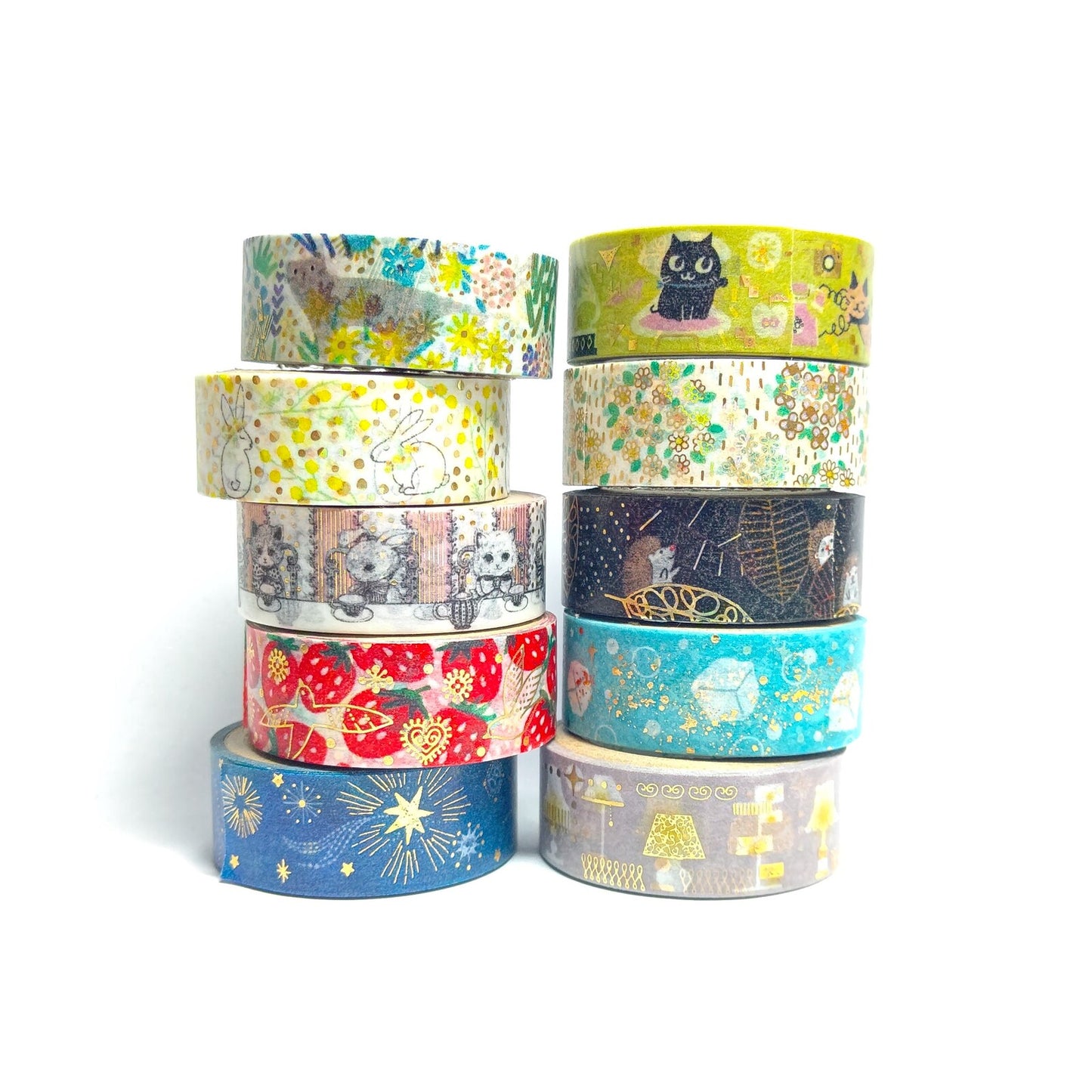 SEAL-DO - Shinzi Katoh - Washi Tape - Uneven Cats (Yellow)