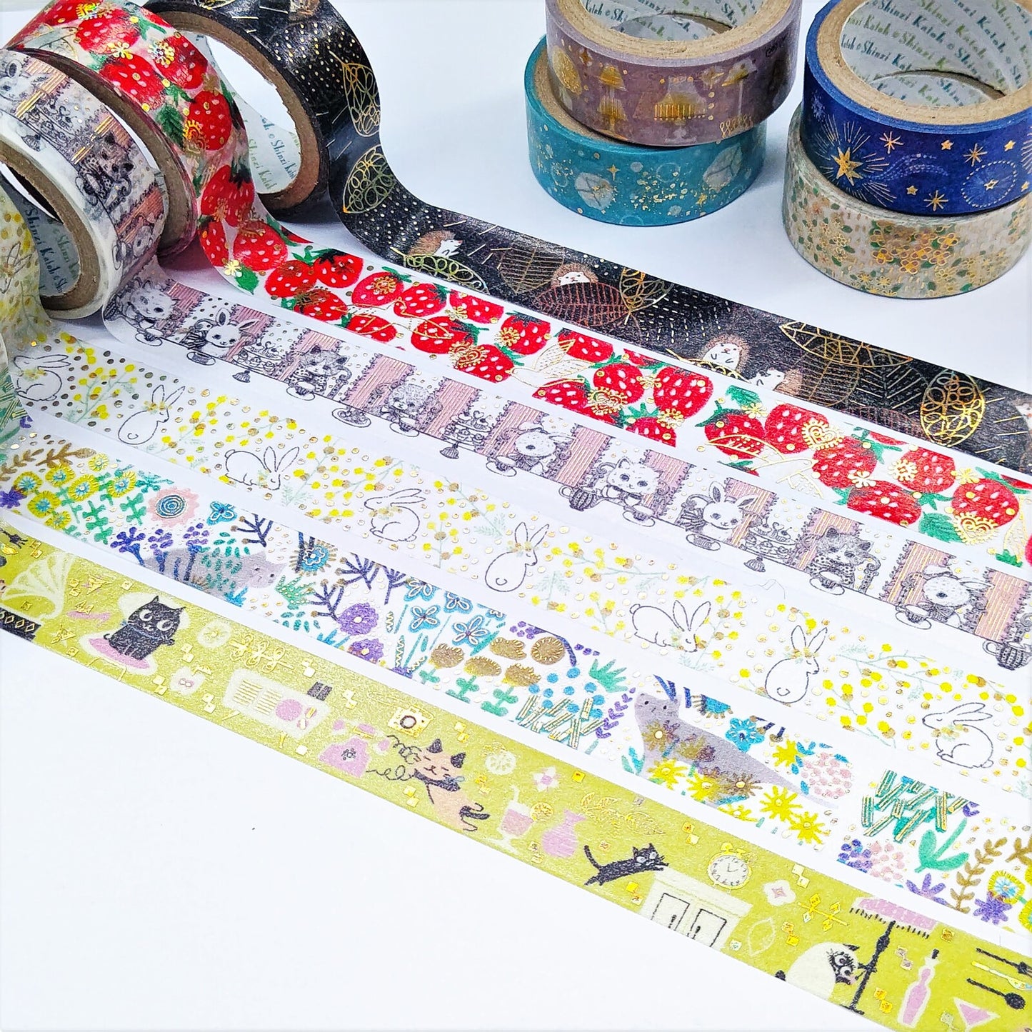SEAL-DO - Shinzi Katoh - Washi Tape - Uneven Cats (Yellow)