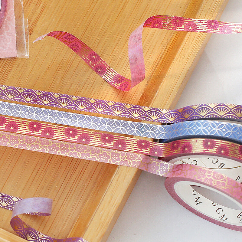 BGM - 5mm Slim Washi Tape - Blue Circle Pattern