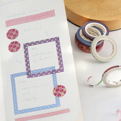 BGM - 5mm Slim Washi Tape - Blue Circle Pattern