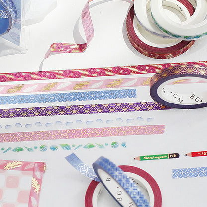 BGM - 5mm Slim Washi Tape - Blue Circle Pattern