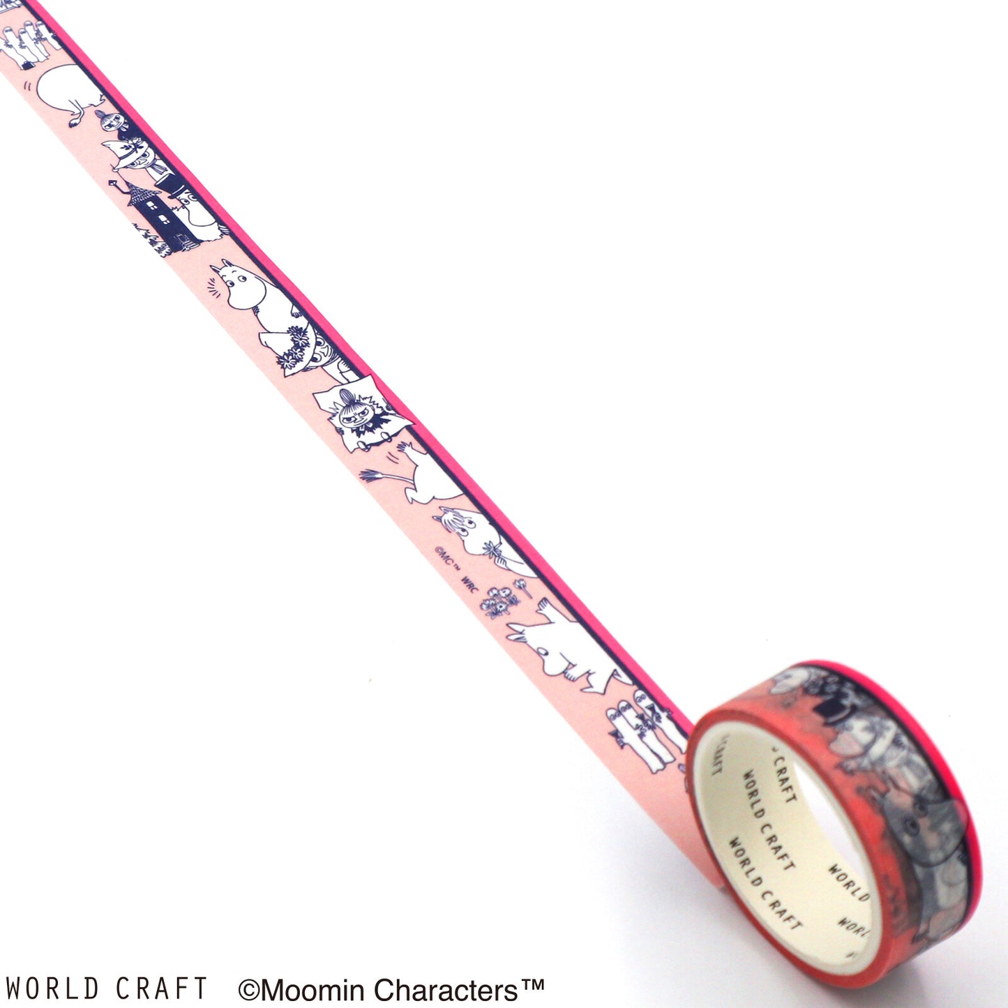 World Craft x Moomin - Washi Tape - Moomin Border Pink
