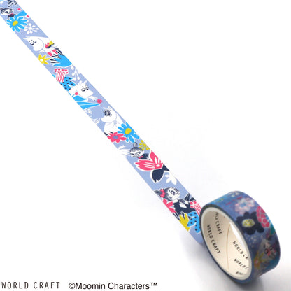 World Craft x Moomin - Washi Tape - Moomin Flower - Blue