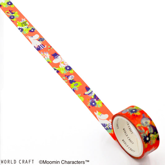 World Craft x Moomin - Washi Tape - Moomin Flower - Orange