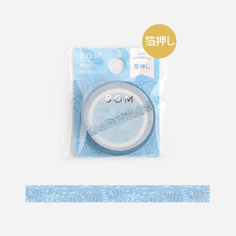 BGM - 5mm Slim Washi Tape - Blue Sea Wave