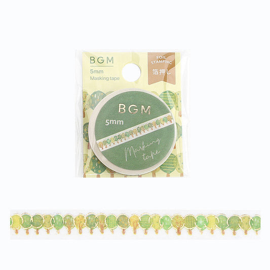 BGM 5mm masking tape with decorative tree design on a white background