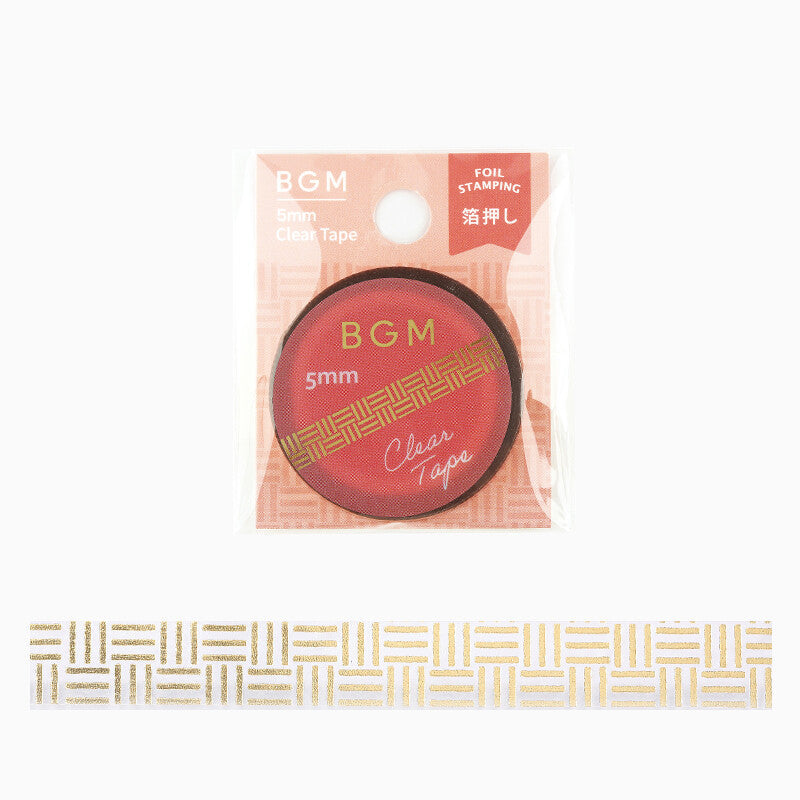 BGM - 5mm Slim Clear Tape - Gold Foil - Pattern