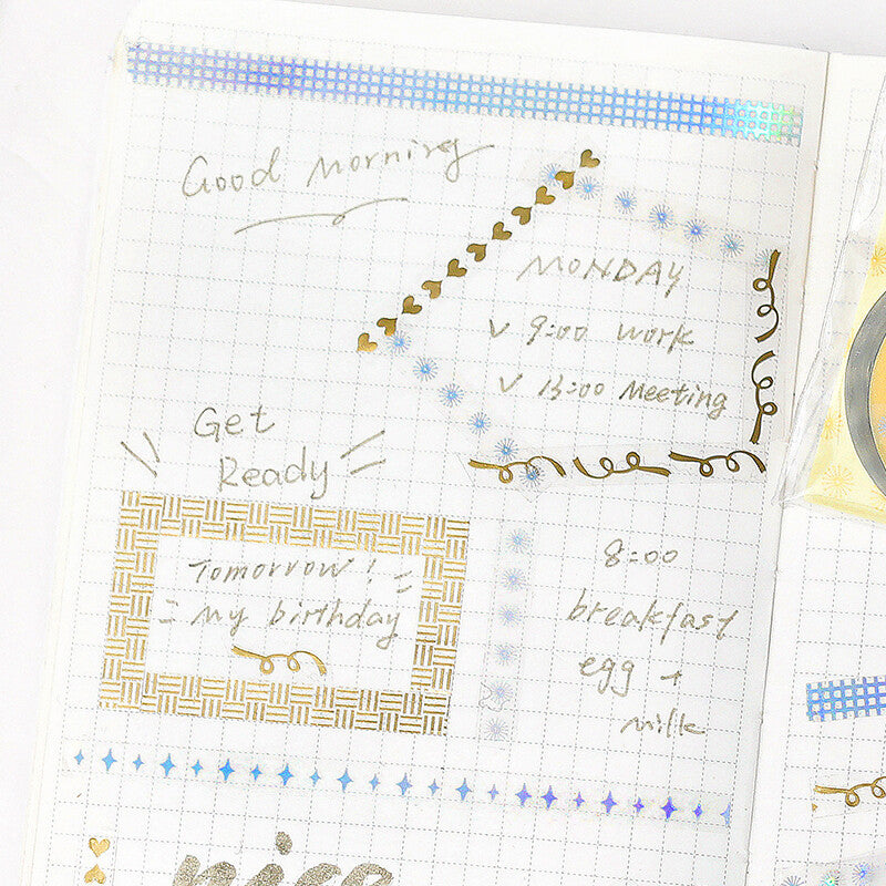 BGM - 5mm Slim Clear Tape - Rainbow Foil - Check