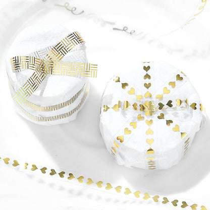 BGM - 5mm Slim Clear Tape - Gold Foil - Hearts