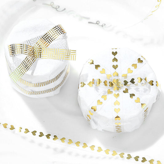 BGM - 5mm Slim Clear Tape - Gold Foil - Hearts