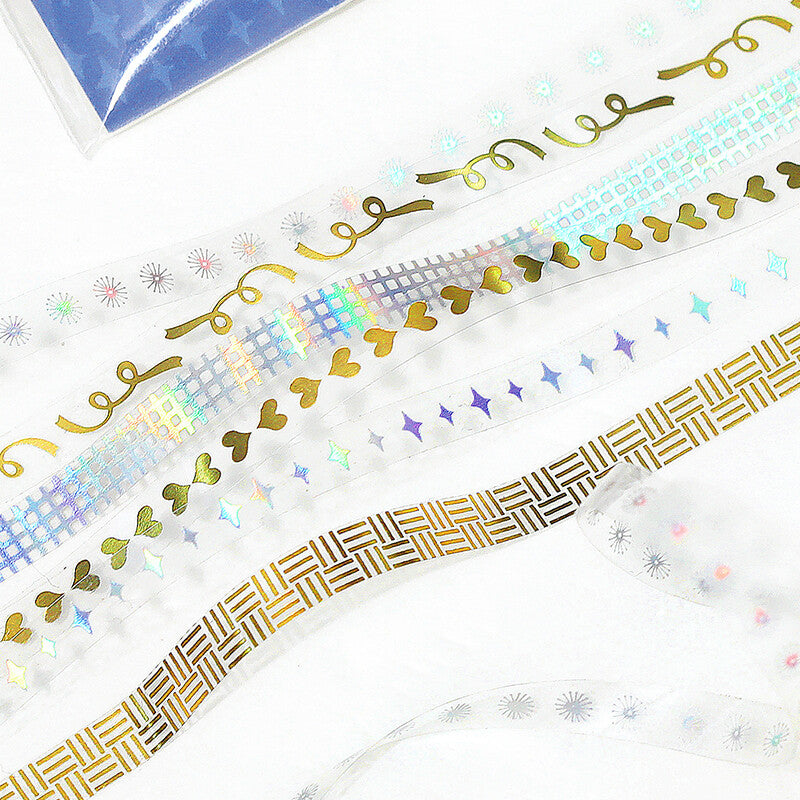 BGM - 5mm Slim Clear Tape - Rainbow Foil - Check