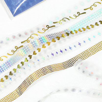 BGM - 5mm Slim Clear Tape - Rainbow Foil - Check