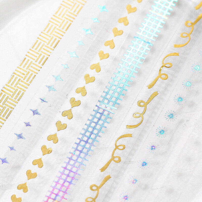 BGM - 5mm Slim Clear Tape - Rainbow Foil - Check