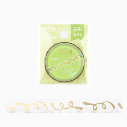 BGM - 5mm Slim Clear Tape - Gold Foil - Ribbon